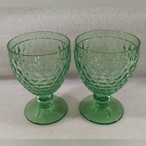 Villeroy & Boch Boston Green Water Goblets Set Of 2